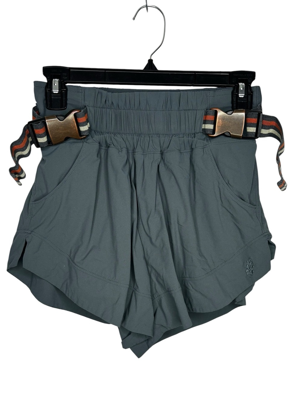 Free People Blue Belted Elastic Waist Lined Athletic Shorts Size XS